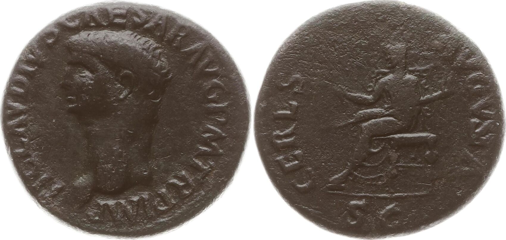 Römische Kaiserzeit Dupondius 41 50 AD Claudius, 41 54, sitzende