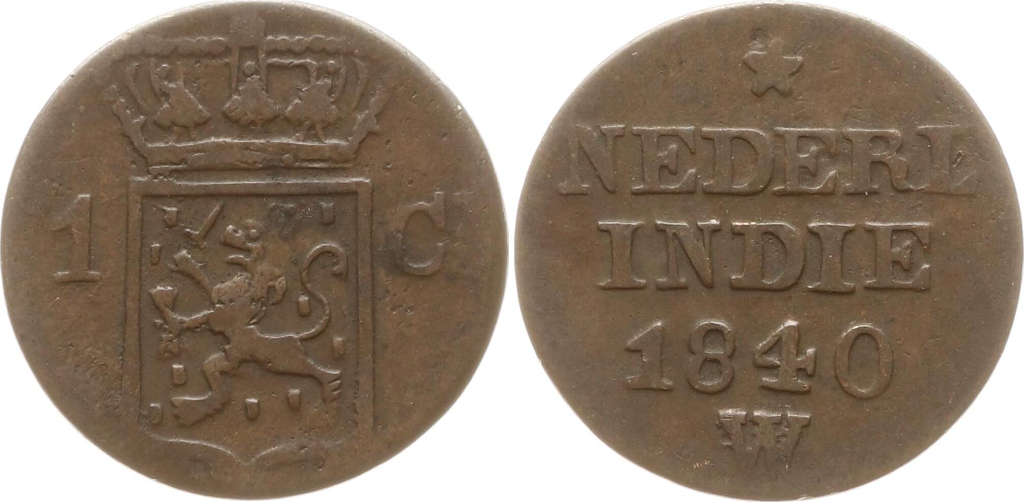 Niederländisch-Ostindien 1 Cent 1840 Wilhelm I., 1815 - 1840, Java ...