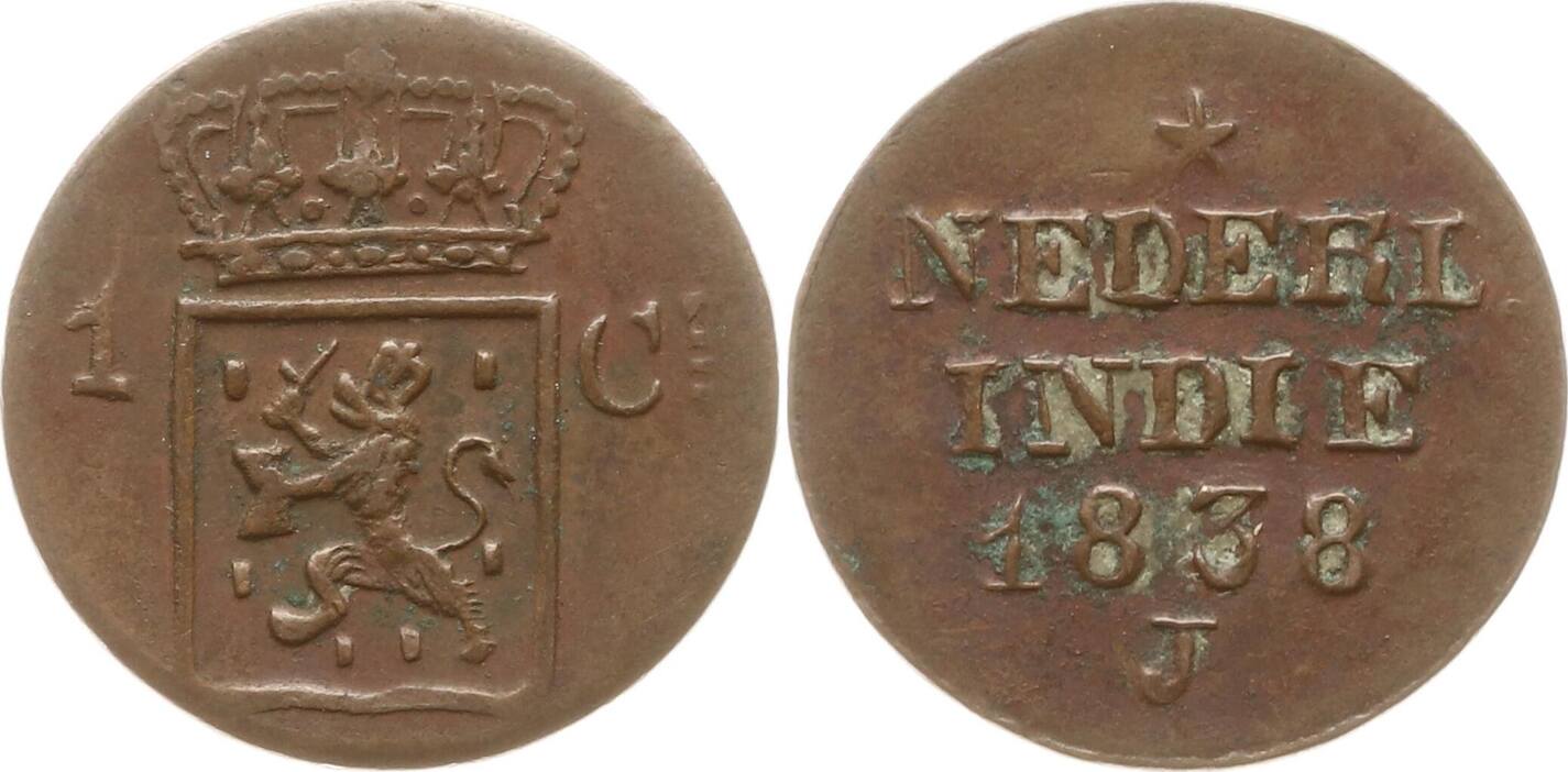 Niederländisch-Ostindien 1 Cent 1838 J Wilhelm I., 1815 - 1840, Java ...