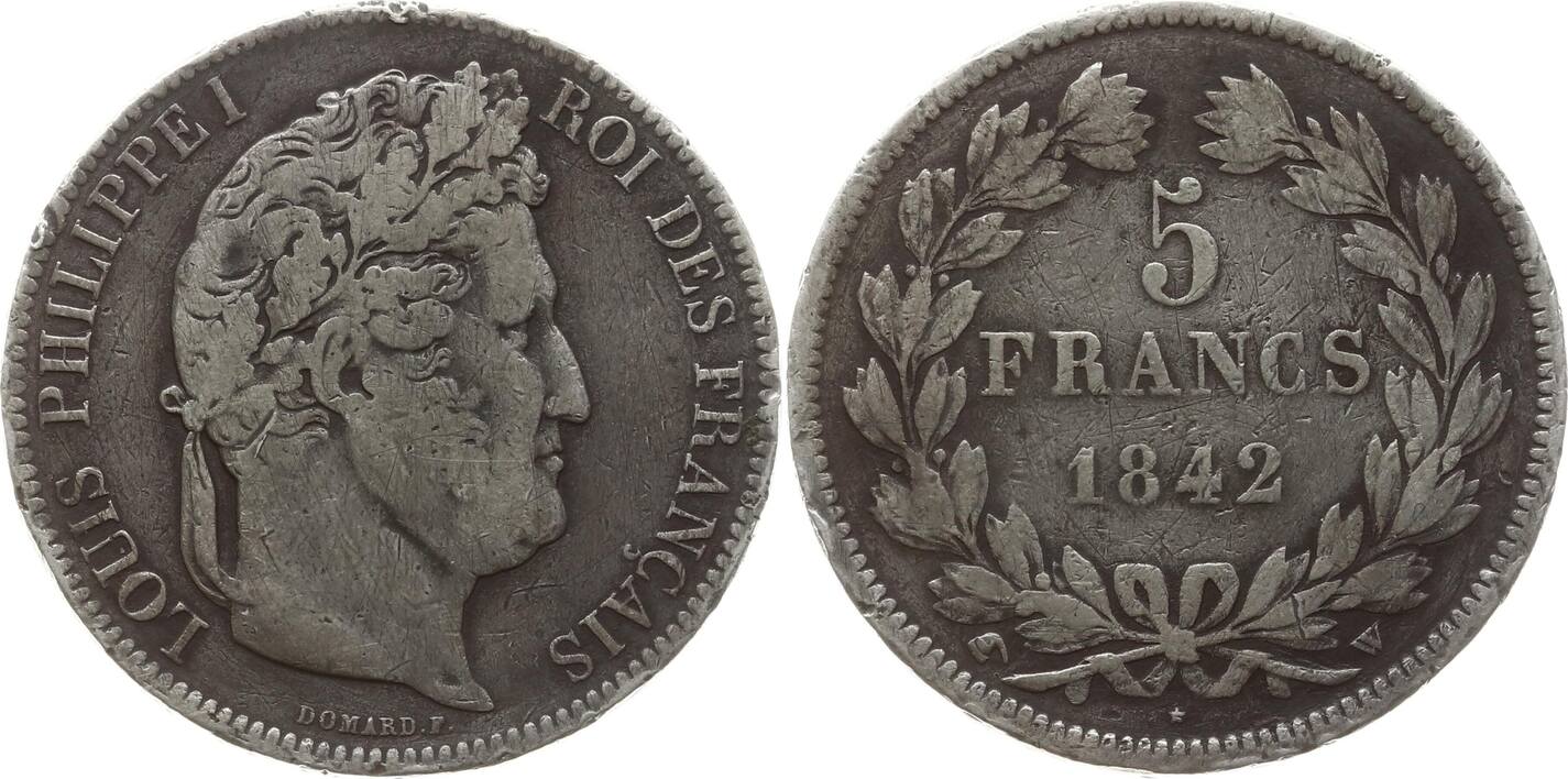 Frankreich, Königreich 5 Francs 1853 W Louis Philippe I., 1830 1848