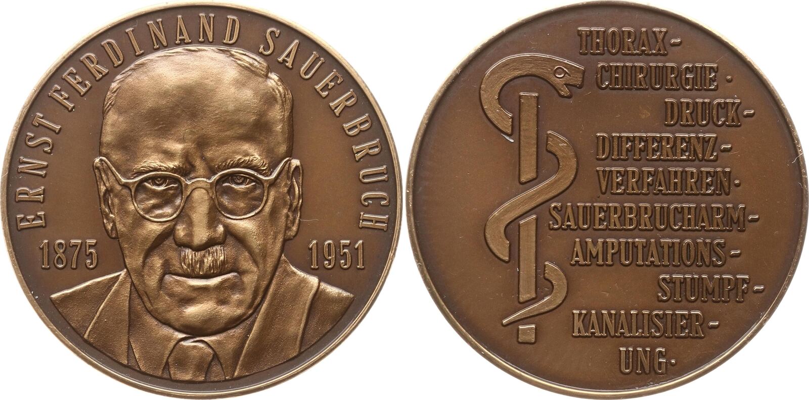 Medicina in Nummis Bronzemedaille o.J. a.d. Mediziner u. Chirurgen Prof ...