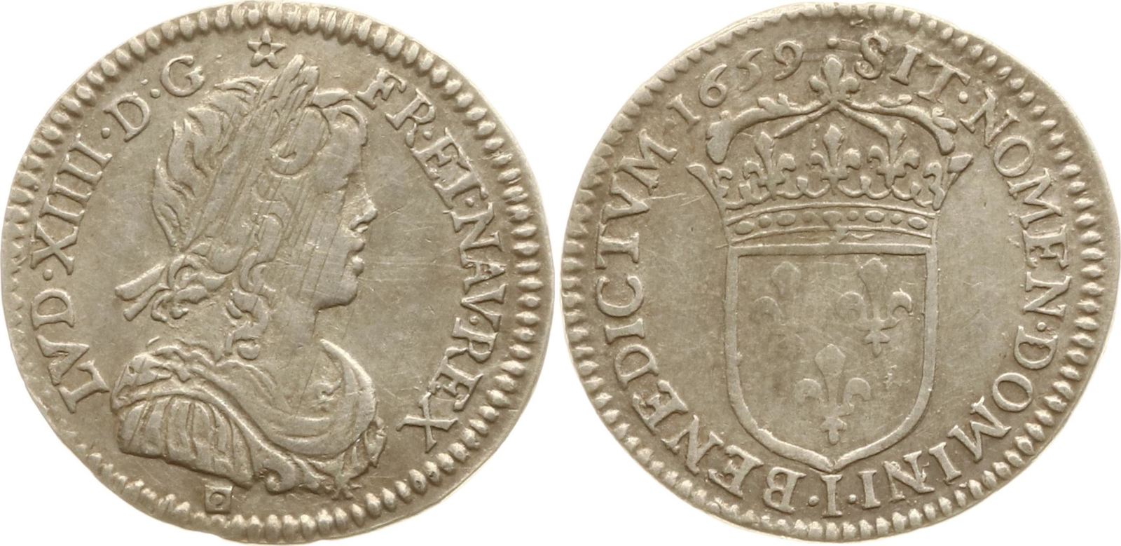 Frankreich, Königreich 1/12 Ecu a la mèche longue 1659 I Ludwig XIV