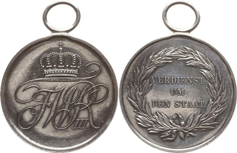 Brandenburg Preu En Tragbare Silbermedaille O J V Loos