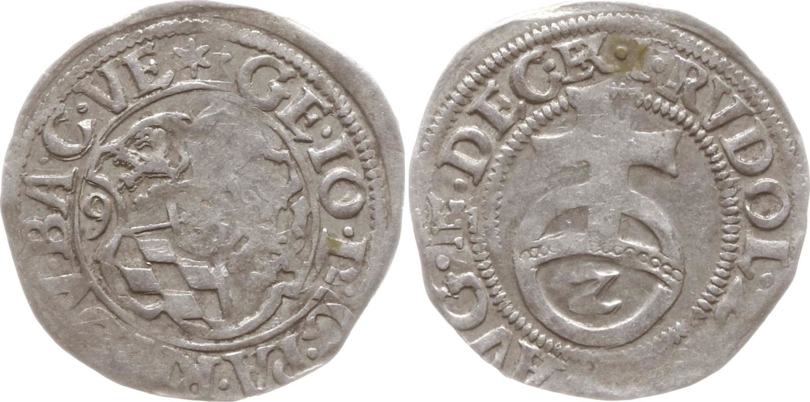 PfalzVeldenz Halbbatzen (2 Kreuzer), R! 1591 Johann, 1544 1592