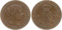 Spanien, Königreich 1 Centimo Isabella II., 1833 - 1868, Barcelona, ohne Mzz. OM, achtstrahliger Stern -