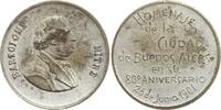 Argentinien, Buenos Aires Versilberte Bronzemedaille auf den 80. Geburtstag Präsident Bartolomé Mitre, gewidmet von der Stadt -