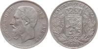 Belgien, Königreich Leopold II., 1865 - 1909 5 Francs 1873 Fast vorzüglich
