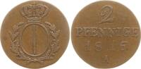 Brandenburg-Preußen 2 Pfennig Friedrich Wilhelm III., 1797 - 1840, Provinzialprägung für Brandenburg -