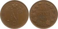 10 Penniä 1914 Finnland Nikolaus II. von Russland, 1894 - 1917 Sehr schön - vorzüglich, min. Flecken