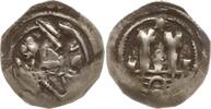 Österrreich, Herzogtum Kärnten, St. Veit Pfennig Ulrich II., 1181-1202, Herzog m. Schwert, Fahne / Zinne m. 2 Türmen, Stern -