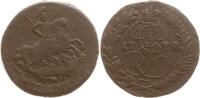 Russland 2 Kopeken Katharina II., 1762 - 1796, Ekaterinburg, Überprägungsspuren -