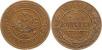 Russland 3 Kopeken Nikolaus II., 1894 - 1917, St. Petersburg -