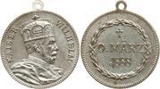 Deutschland, Kaiserreich, Preußen, Königreich Tragbare versilberte Bronzemedaille Wilhelm I., 1861 - 1888, auf seinen Tod am 9. März -