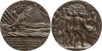 Deutschland, 1. Weltkrieg Eisengussmedaille v. Goetz, Torpedierung der Lusitania durch U-Boot U2, brit. Propagandaausführung -
