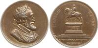 Frankreich, Königreich, Paris, Stadt Bronzierte Medaille v. Andrieu, auf die Wiederherstellung des Reiterstandbildes von Heinrich IV. -