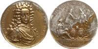 Baden-Baden, Markgrafschaft Vergoldete Zinnmedaille Ludwig-Wilhelm, der Türkenlouis, 1677-1707, auf seinen Besuch am englischen Hof -