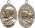 Vatikan Tragbare hochovale versilberte Bronzemedaille Pius XII., 1939-1958, Maria mit Kind, MATER BONI CONSILII -