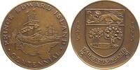 Kanada, Prince Edward Island Bronzemedaille Centennial, 2 Segelschiffe, Landkarte der Insel -