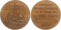 Frankreich, 3. Republik, Paris Bronzemedaille v. Trotin, Tour Eiffel, Souvenir de l'Ascension, Markante Bauten, Höhenangaben -