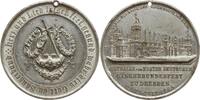Sachsen, Königreich Zinnmedaille auf das 1. Deutsche Sängerbundfest in Dresden, Ansicht der Festhalle -