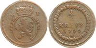 Pfalz, Kurfürstentum 1/2 Kreuzer Karl Theodor,1742 - 1799, Mannheim -