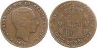 Spanien, Königreich 10 Centimos Alfonso XII., 1874 - 1885 -
