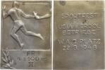 Österreich, sowjetische Besatzungszone Zinkplakette Sportfest USIA- und Erdölbetriebe, W.A.C. Platz, Frauen 100 m Staffel, 3. Platz -