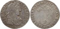 Frankreich, Königreich 1/12 Ecu au buste juvénile Ludwig XIV., 1643 - 1715, Montpellier -