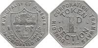 Neuseeland - Stadt Dunedin Aluminium Token Dunedin Corporation Tramways Token 1d Section, Stadtwappen, Gründungsjahr 1865 -