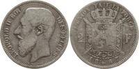 Belgien, Königreich 2 Francs Leopold II., 1865 - 1909 -