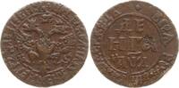 Russland Denga (1/2 Kopeke) Peter I., 1689 - 1725, Moskau, Naberezhny Münzhof, Rs.-Legende: Autocrat -