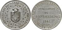 Schweiz Weißmetallmedaille v. Siber, auf die Auflösung des Sonderbunds (Sonderbundskrieg) -