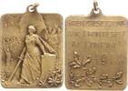 Schweiz Tragbare Bronzeplakette v. Huguenin, Grenzbefestigung, Helvetia mit Schwert vor jubelnden Soldaten -
