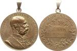 Kaiserreich Österreich Tragbare vergoldete Bronzemedaille Franz Joseph I., 1848-1916, 50. Regierungsjubiläum -