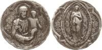 Frankreich Kleine Medaille Wallfahrt, Josef mit Jesuskind in Vierpass / Maria in Schriftband - Mandorla -