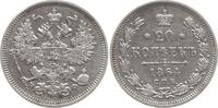 Russland, Kaiserreich 20 Kopeken Alexander II., 1855 - 1881, St. Petersburg -