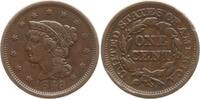 USA Braided Hair Cent 1848 Gutes sehr schön, min. Kr., min. RF