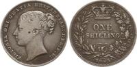 Großbritannien 1 Shilling Victoria, 1837 - 1901, Stempelnummer 108 (oberhalb der Jahreszahl) -