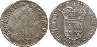 Frankreich, Königreich 1/12 Ecu du Dauphiné au buste juvénile Ludwig XIV., 1643 - 1715, Grenoble -