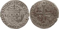 Frankreich, Königreich Douzain aux deux H Henri IV., 1589 - 1610, Riom, Münzmeister Michel Armand, 1594-97, Mzz. Croissant -