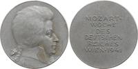 Salzburg, Stadt Zinkmedaille von Tautenhayn, auf den 150. Todestag von Wolfgang Amadeus Mozart -