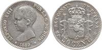 Spanien, Königreich 50 Centimos Alfonso XIII., 1886 - 1941, Estrellas 8 - 9 -