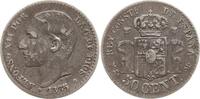 Spanien, Königreich 50 Centimos Alfonso XII., 1874 - 1885, Estrellas 8 - 6 -