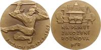 Tschechoslowakei Große Bronzemedaille o.J. von Vasut und Hartinger, 700 Jahre Stadt Roznov / Rosenau Vorzüglich - Stempelglanz, mattiert