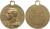 Belgien, Königreich Kleine tragbare Messingmedaille Albert I., 1909 - 1934, Schlacht bei Nieuport, 1. Weltkrieg -