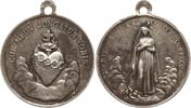 Frankreich Tragbare Silbermedaille Brennendes Herz, COR MEUN JUNGATUR VOBIS / MARIE A ÉTE CONCUE SANS PÈCHE -
