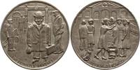 Sachsen, Stadt Leipzig Versilberte Bronzemedaille Satirische Medaille auf den Messebesuch, Messonkels Ankuft / Süsser Abschied -