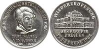 Berühmte Personen - Musiker und Komponisten Versilberte Bronzemedaille Carl Maria von Weber, Wiedereröffnung Semperoper Dresden, Briefmarkenausstellung -