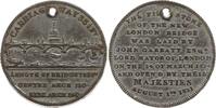 Großbritannien Versilberte Zinnmedaille William IV., 1830-1837, Eröffnung der London Bridge, THE FIRST STONE ... -