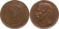 Frankreich, Kaiserreich Bronzemedaille Napoleon III., 1852 - 1870, auf seine Hochzeit mit Eugénie , Signatur A. GARNIER -